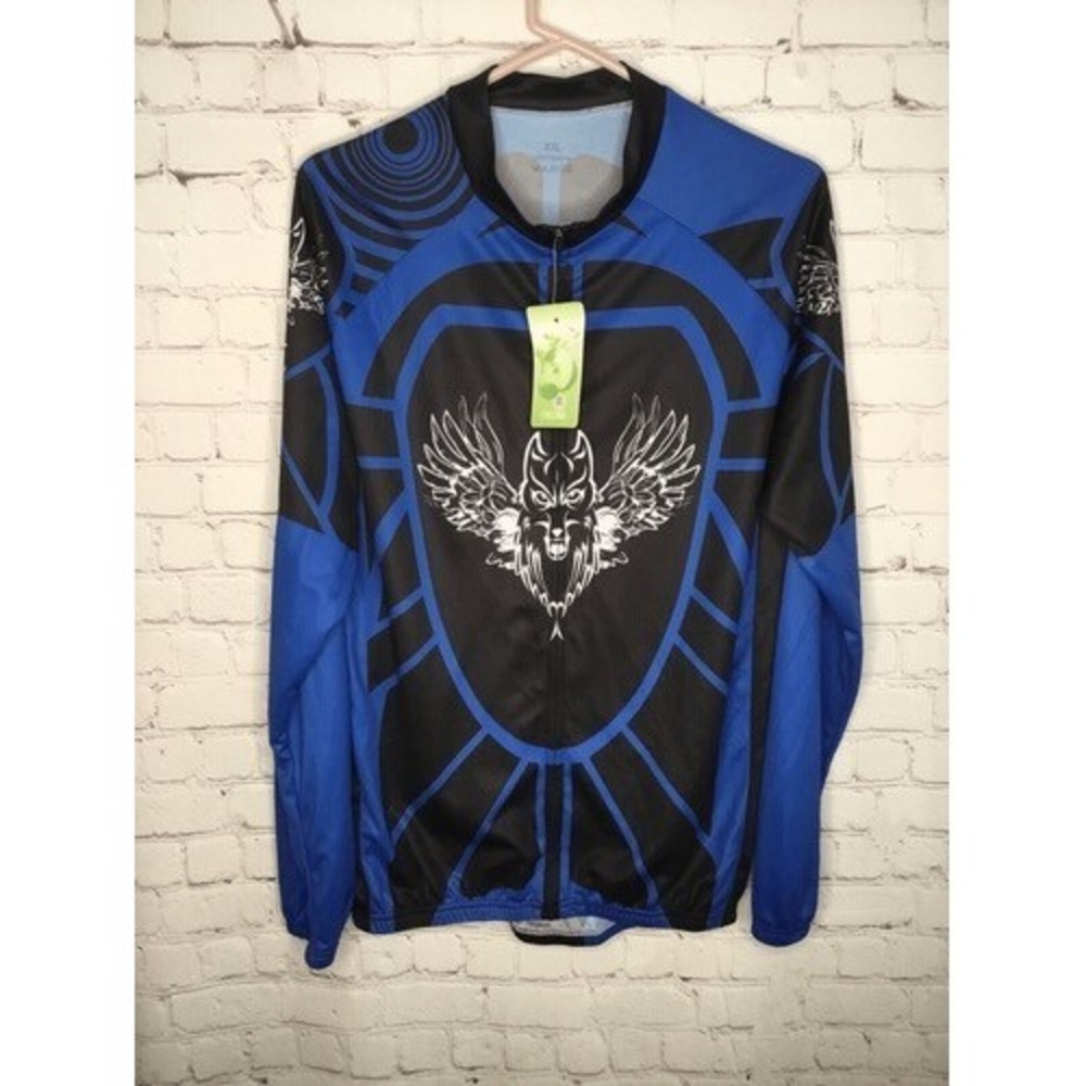 NWT‎ Full Zip Long Sleeve Cycling Jersey Shirt Unisex Adult XXL China
